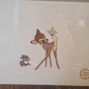 Walt Disney Bambi & Thumper Limited Edition Serigraph Art from Original Bambi